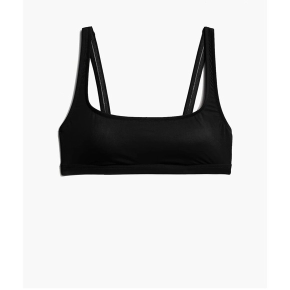 NWT Madewell Plus Womens Bikini Top 1X Second Wave Balconette Minimalist Black‎ - Picture 1 of 12